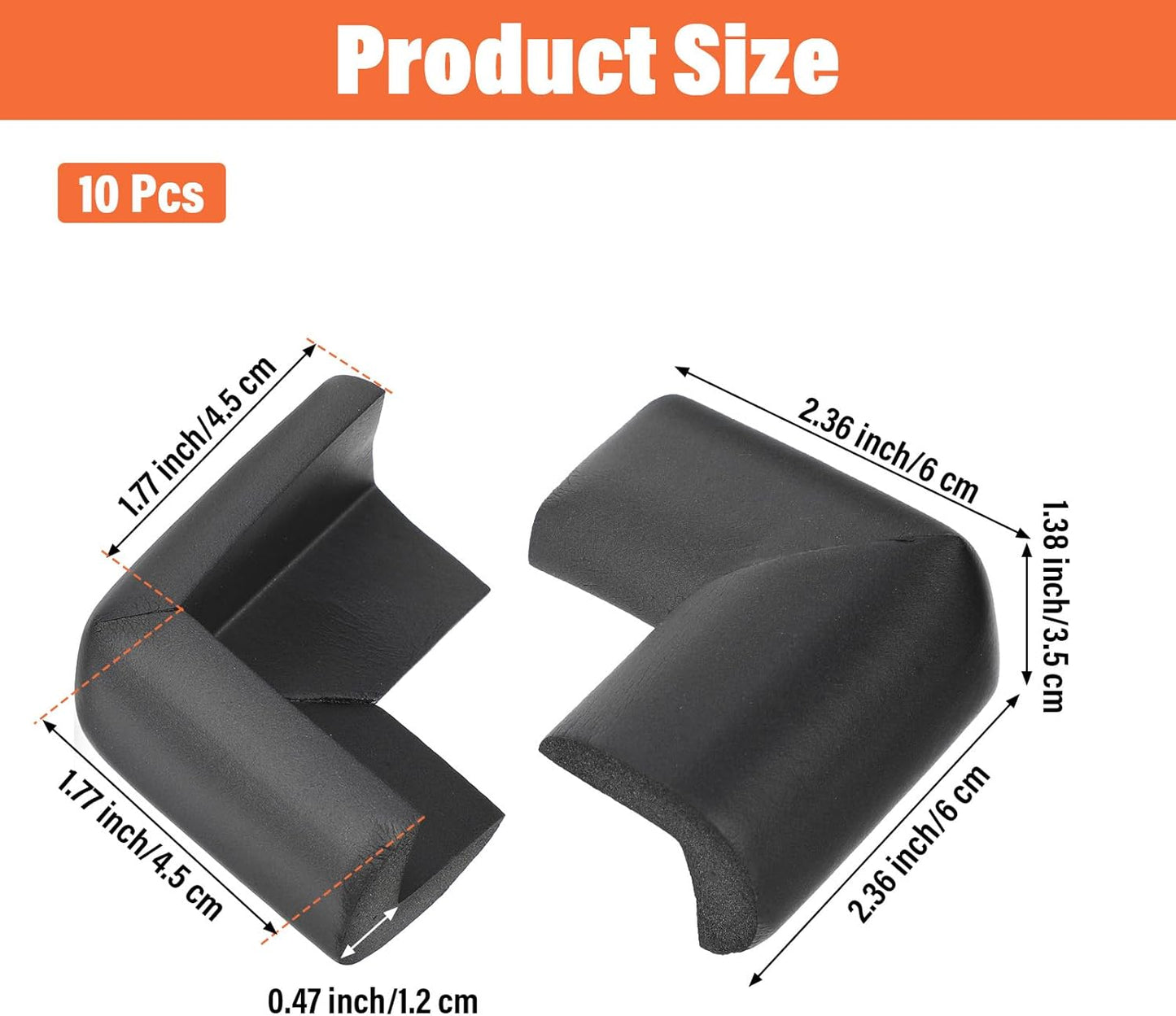 10 Protectores Esquina Espuma Adhesiva para Niños