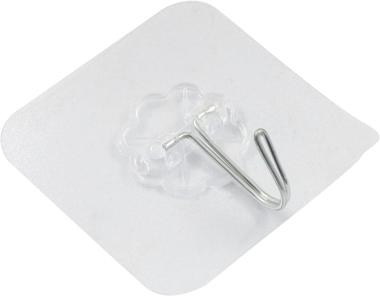Ganchos adhesivos plástico transp. y plateado set 10 para baño