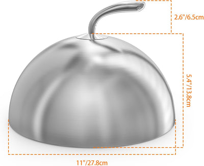 Cúpula queso 11pulg asa accesorios parrilla acero inox