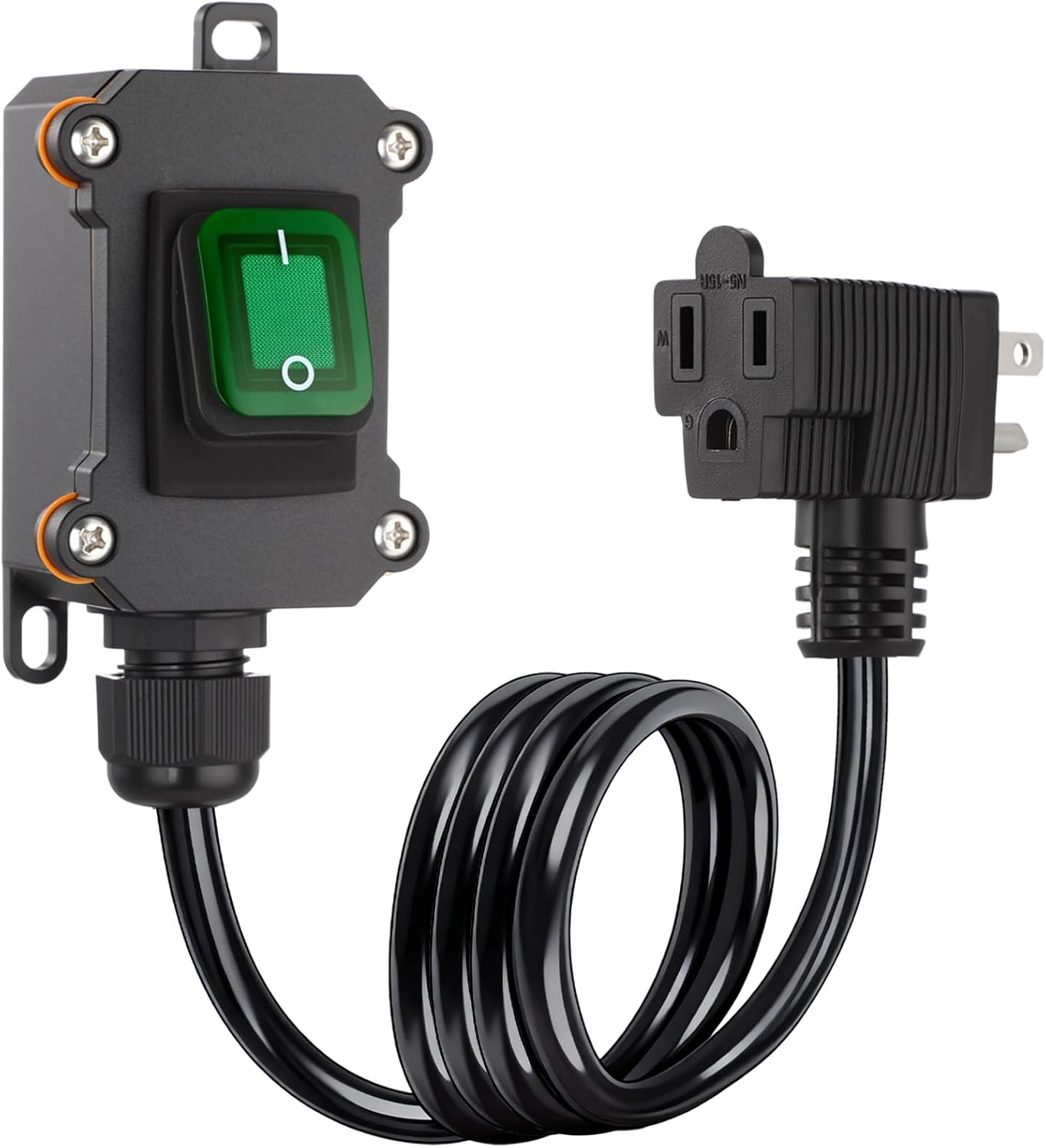 Cable extensión IP67 con interruptor 14awg 3 clavijas AC/DC