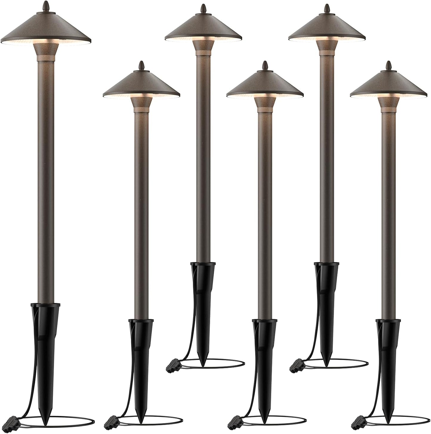 Luces camino exterior 12V 10W 2700K blanco cálido 6 pzas