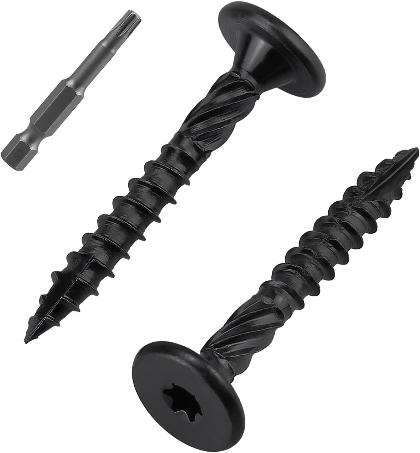 Tornillos madera estructura exterior 50pz negro