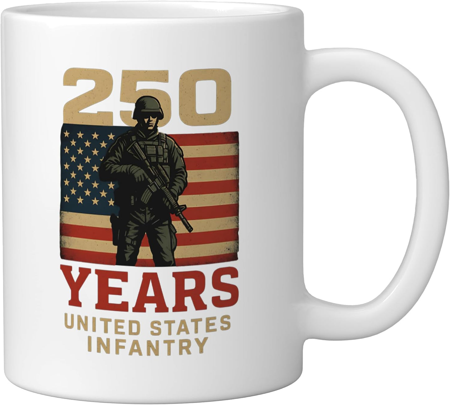 Taza cerámica Infantry 250th Estados Unidos blanca
