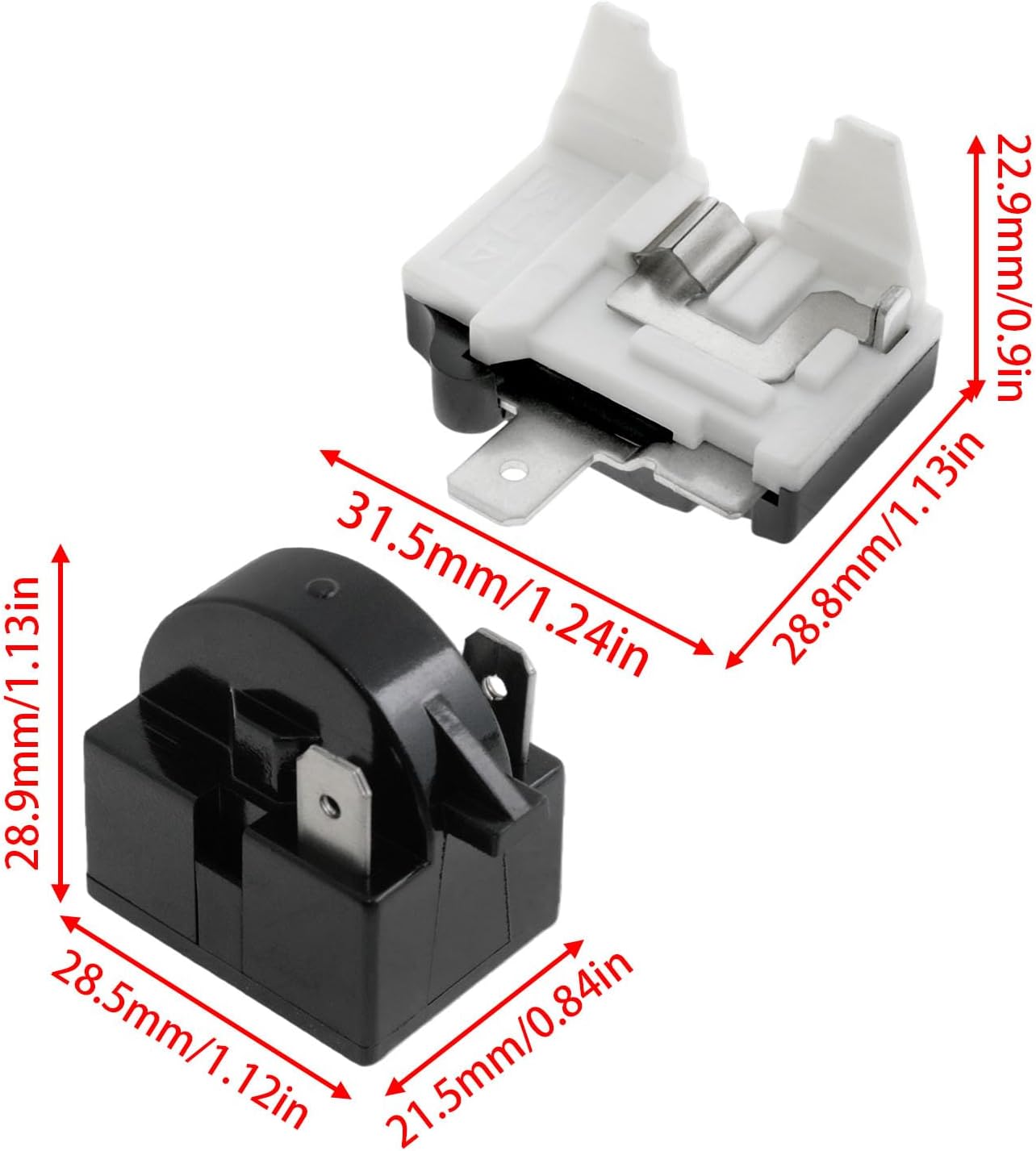 Relé arranque refrigerador protector sobrecarga 2PCS