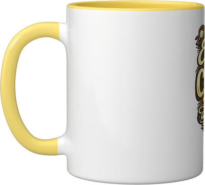 Taza Cerámica para Senderismo Camino de Santiago Amarillo/Blanco