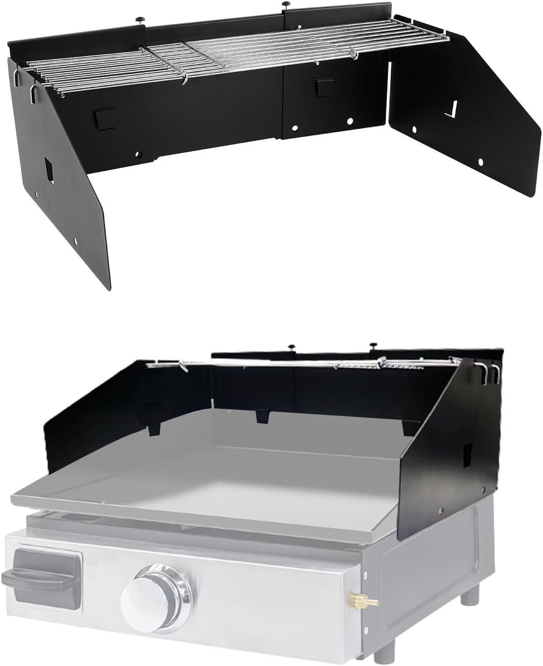Protector viento estante calentamiento plancha 16-28pulg parrilla