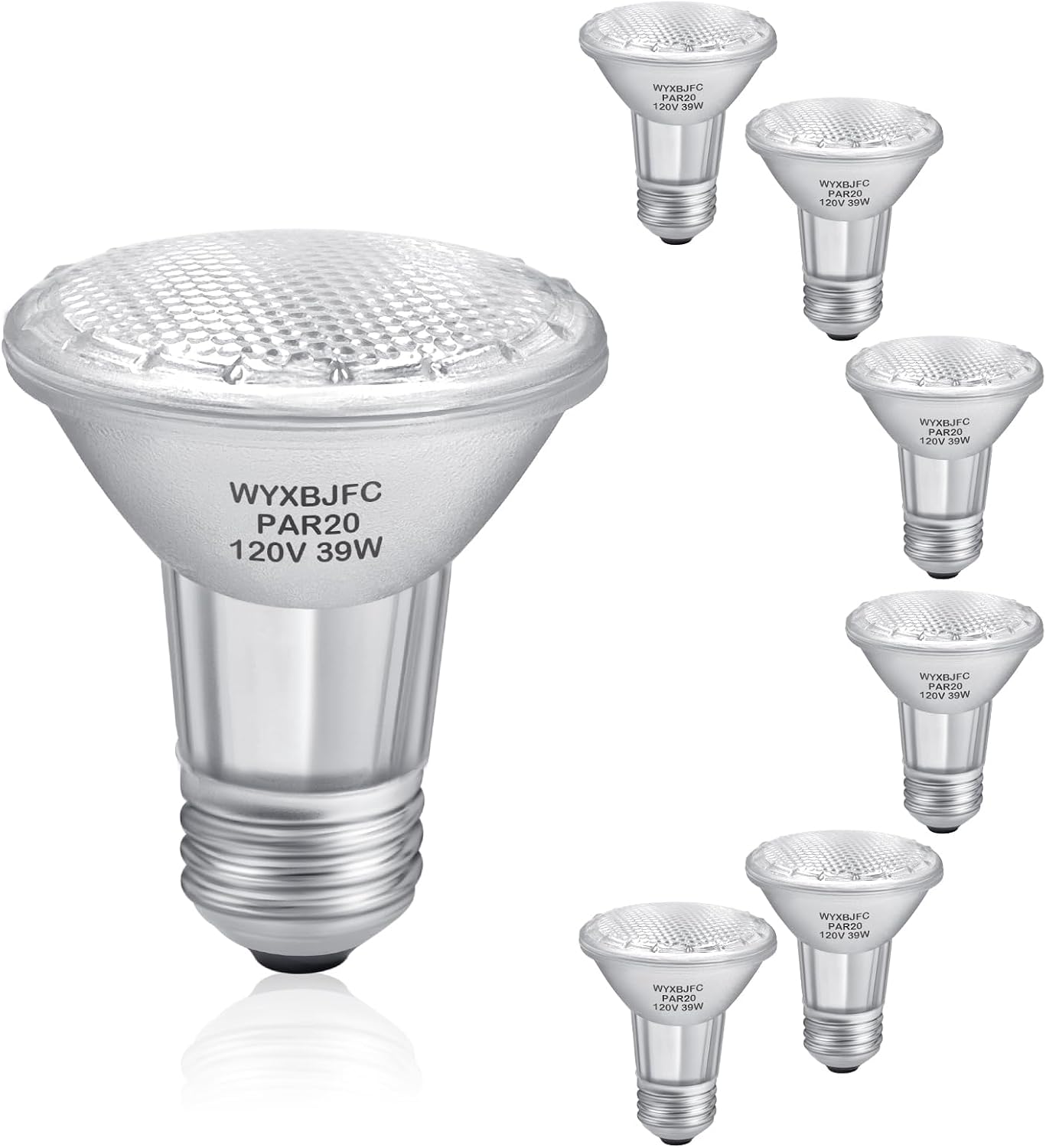 Set 6 Bombillas Halógenas Par20 39W E26 3000K