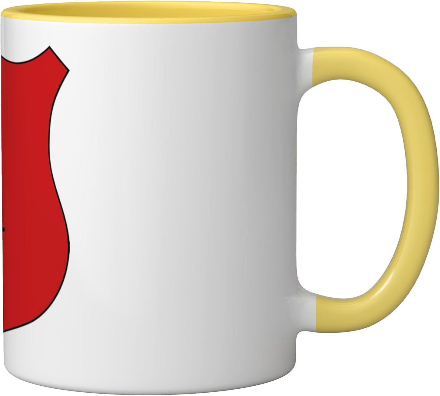 Taza Cerámica Escuela Infantería Británica Amarillo Blanco