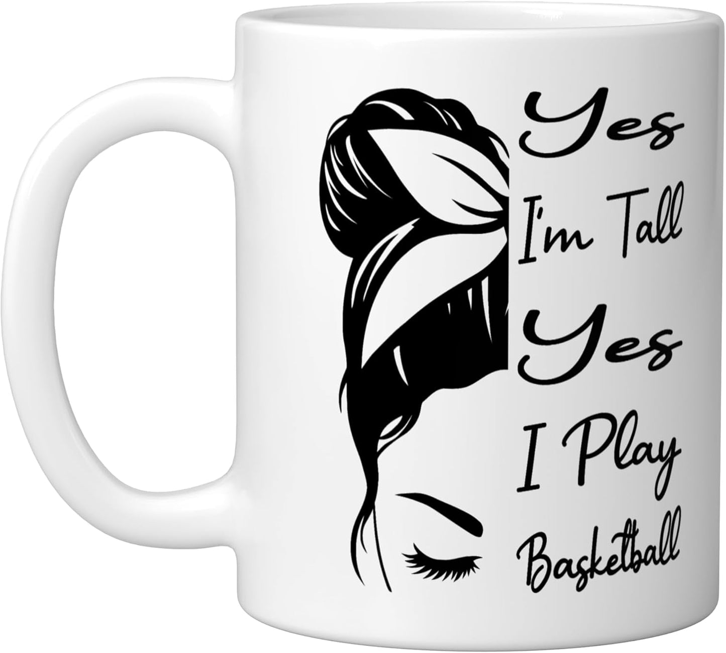 Taza de cerámica para jugador alto de baloncesto blanco