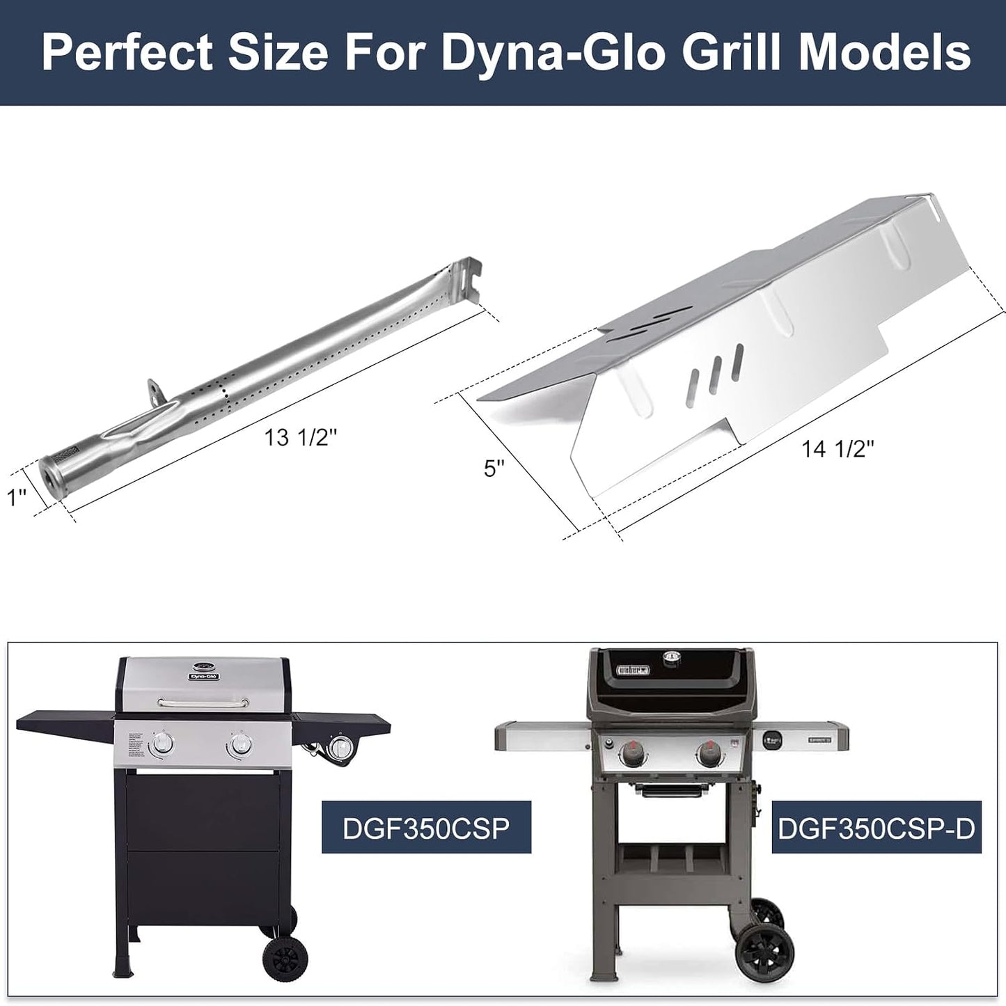 Repuesto escudo acero inox para parrilla Dyna-Glo DGF350CSP