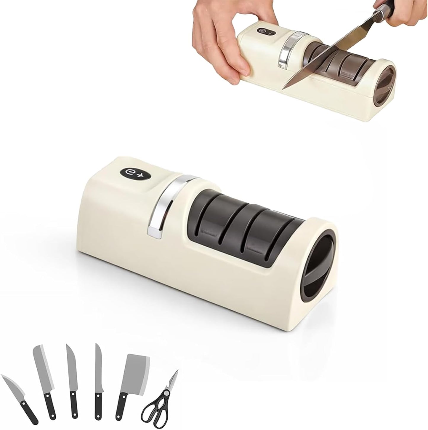 Afilador de cuchillos eléctrico recargable con diamante 2 etapas