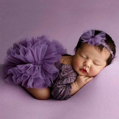 Traje foto recién nacido con diadema 0-3 meses