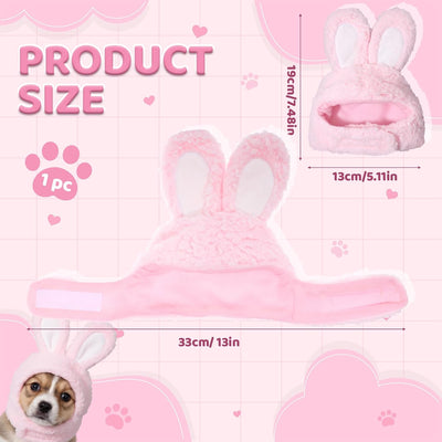 Disfraz conejo suave para gatos y perros pequeños rosa
