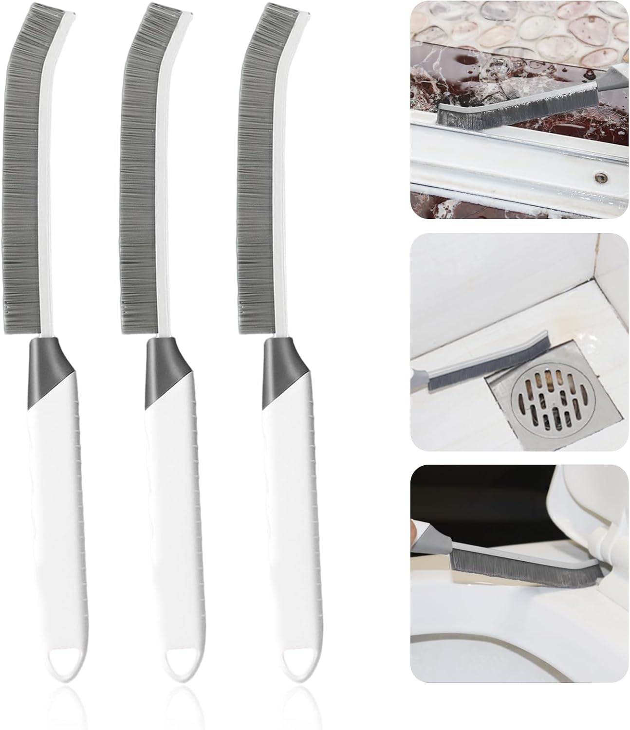 Set 3 Cepillos Limpieza Profunda Cerdas Duras Cocina Baño