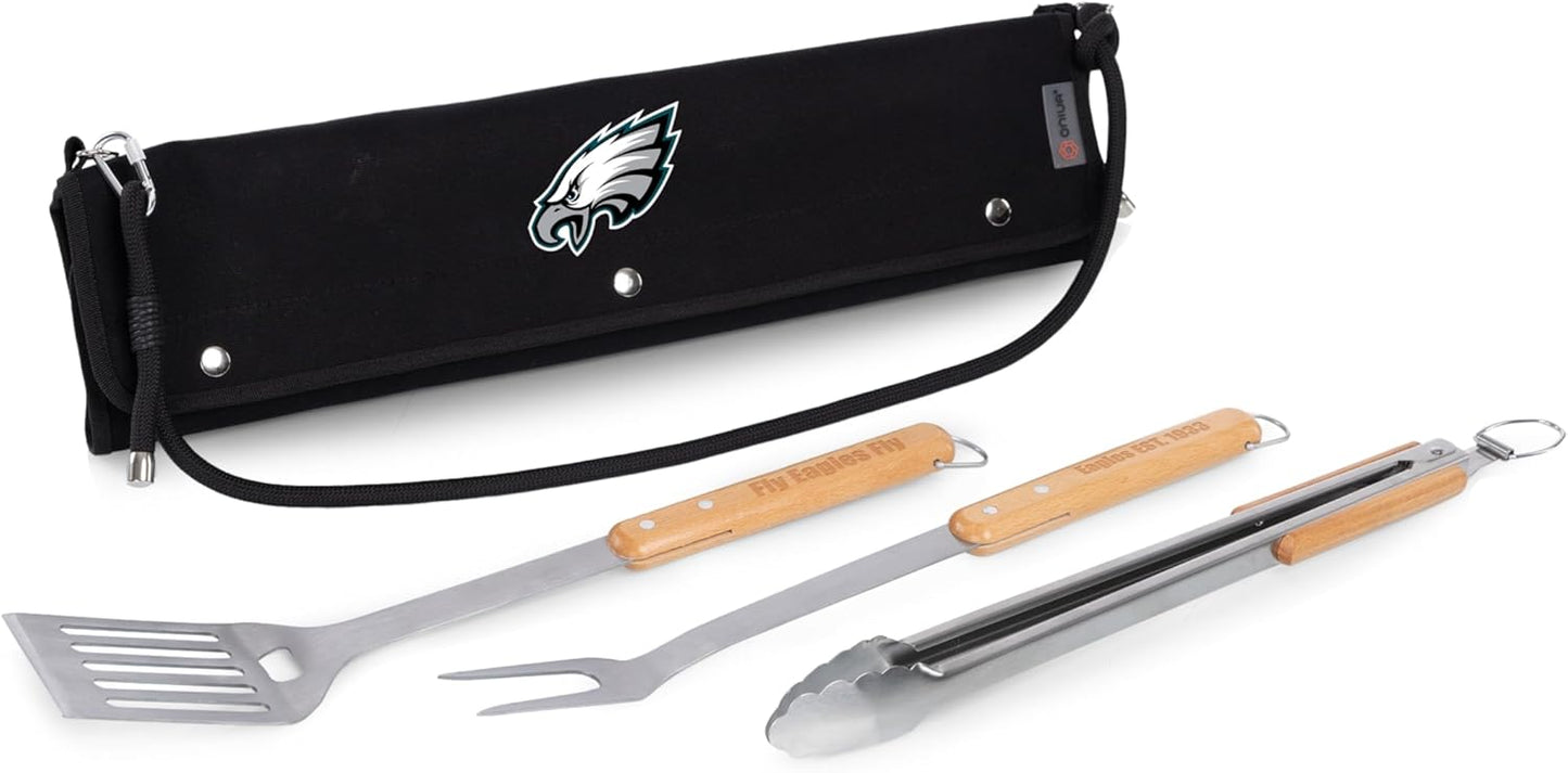Set 3 Pzas Accesorios Barbacoa Madera Haya