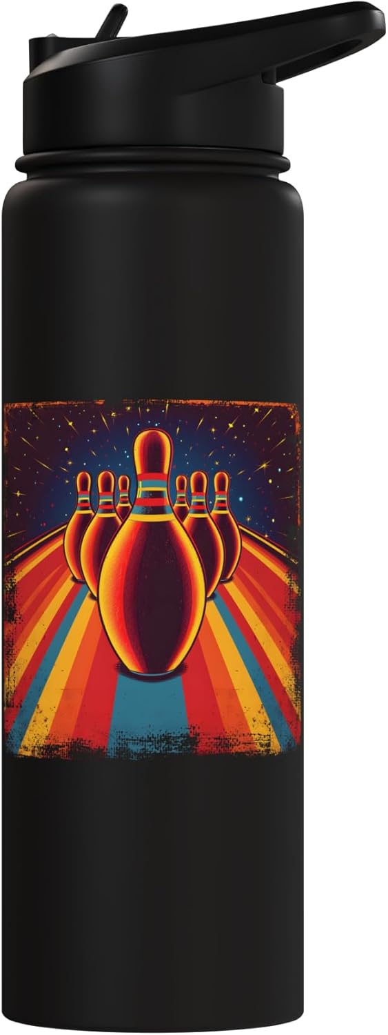 Botella de agua acero inoxidable vintage aislada