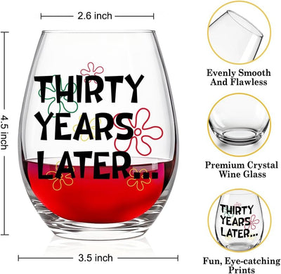 Copa de vino sin tallo regalo divertido para 30 cumpleaños
