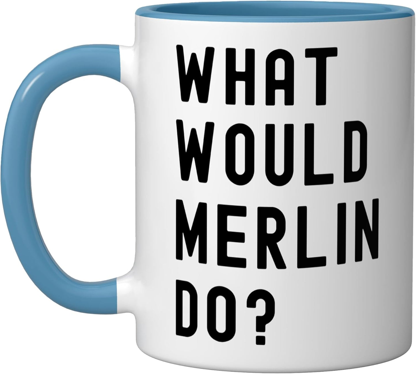Taza cerámica What Would Merlin Do Azul/Blanco