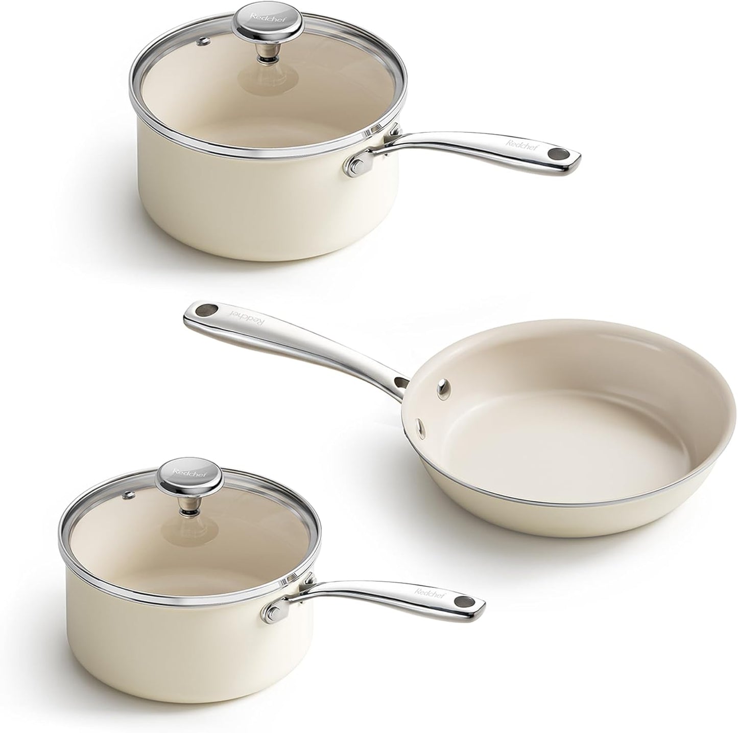 Juego utensilios antiadherentes sartén cerámica 8pulg