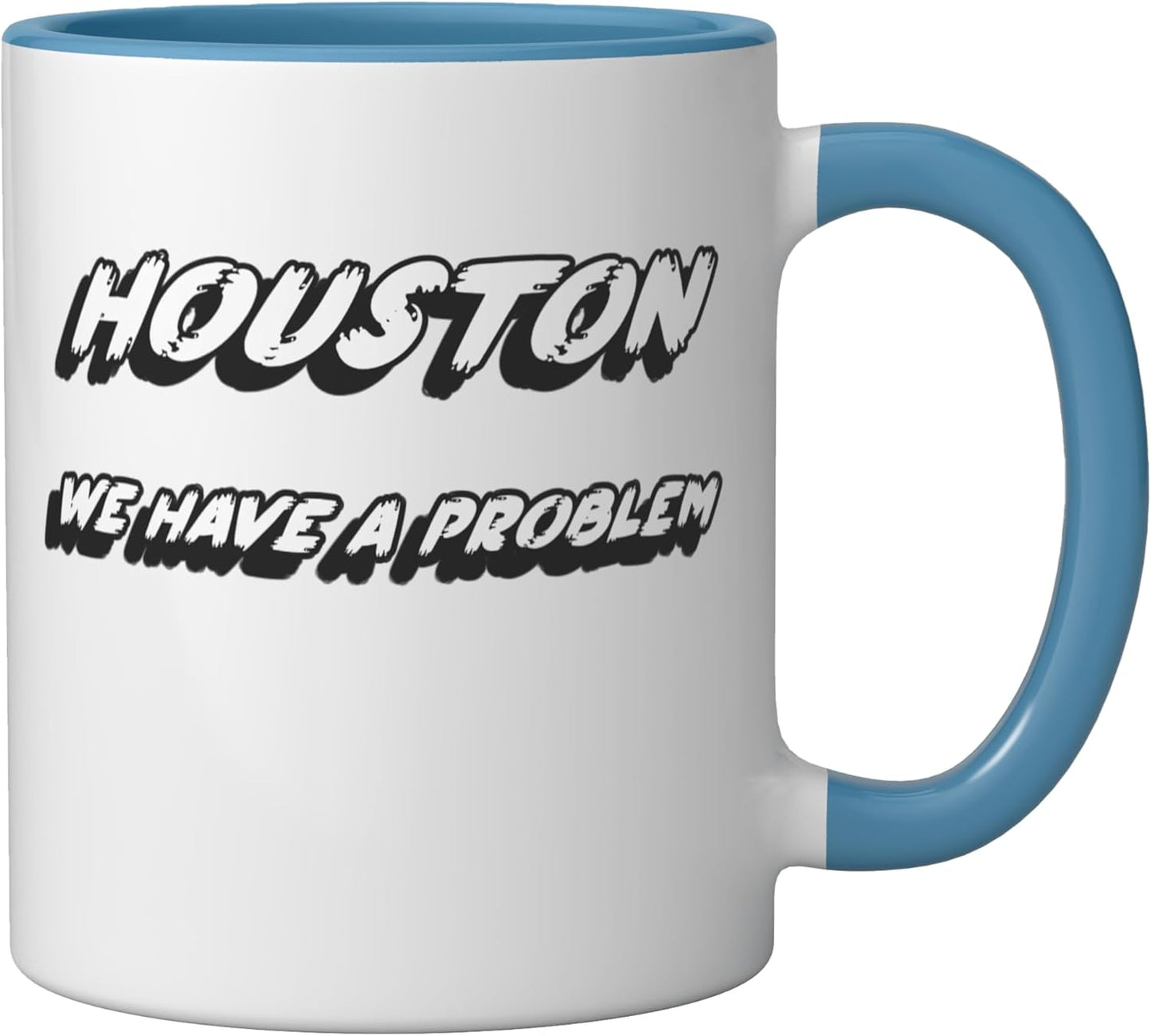 Taza de cerámica con cita de astronauta espacial azul blanco