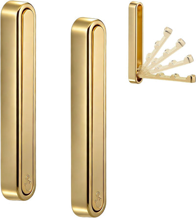 2 Ganchos Plegables Dorados 4.33pulg Para Toallas