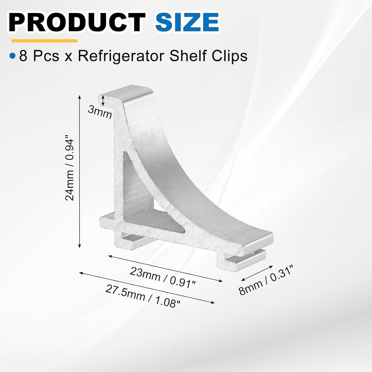 8 Clips Aluminio para Estante Congelador Refrigerador