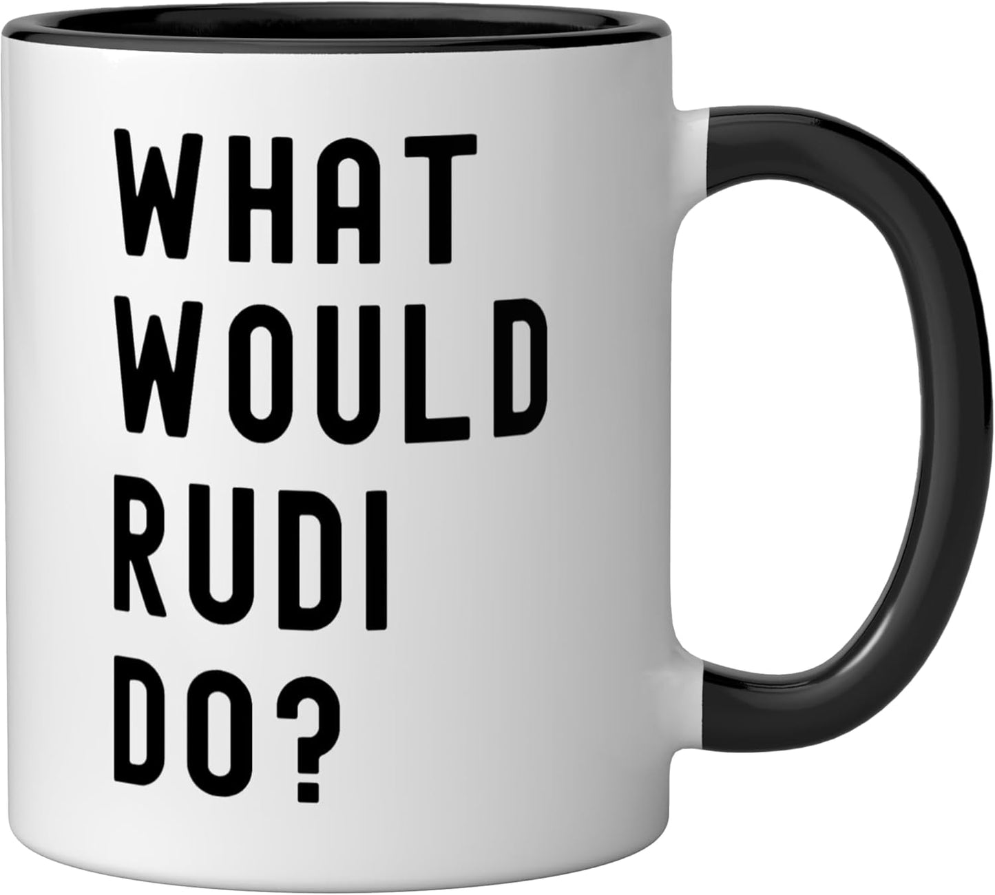 Taza cerámica What Would Rudi Do? Negro/Blanco