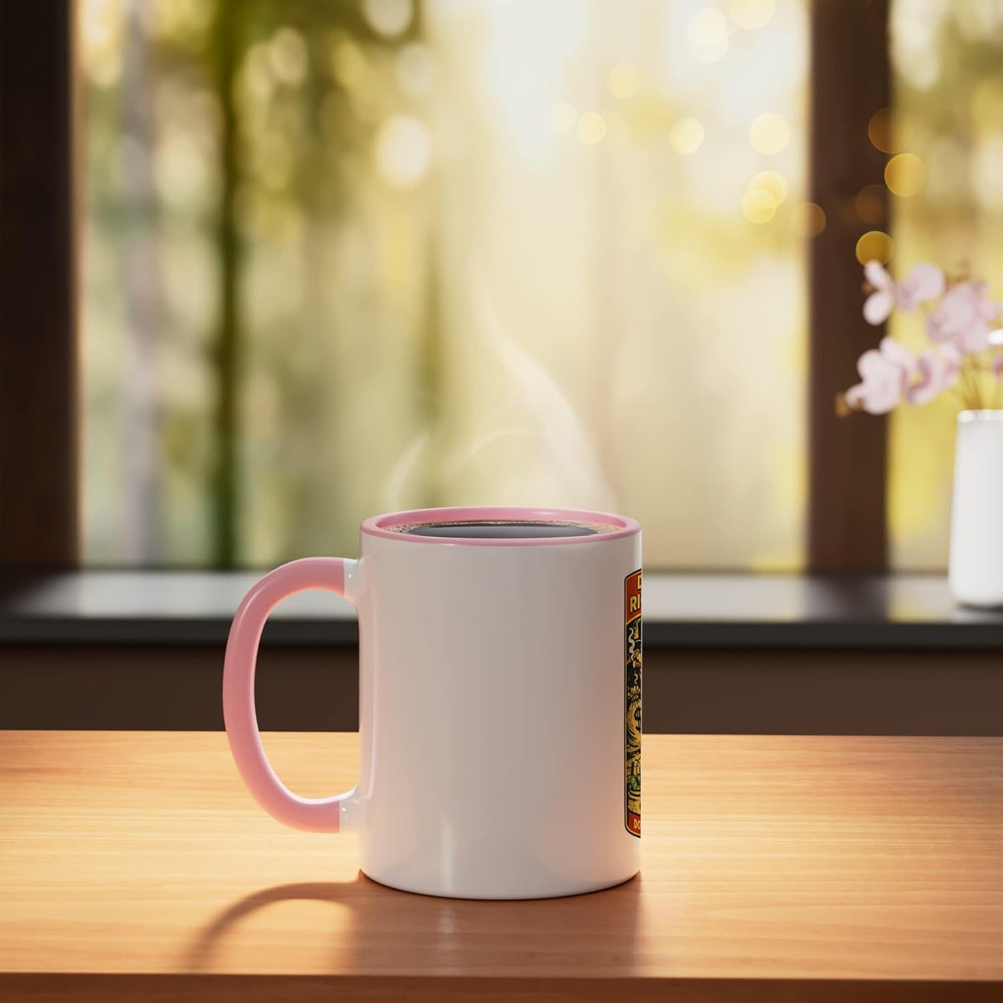 Taza Cerámica Rosa/Blanca
