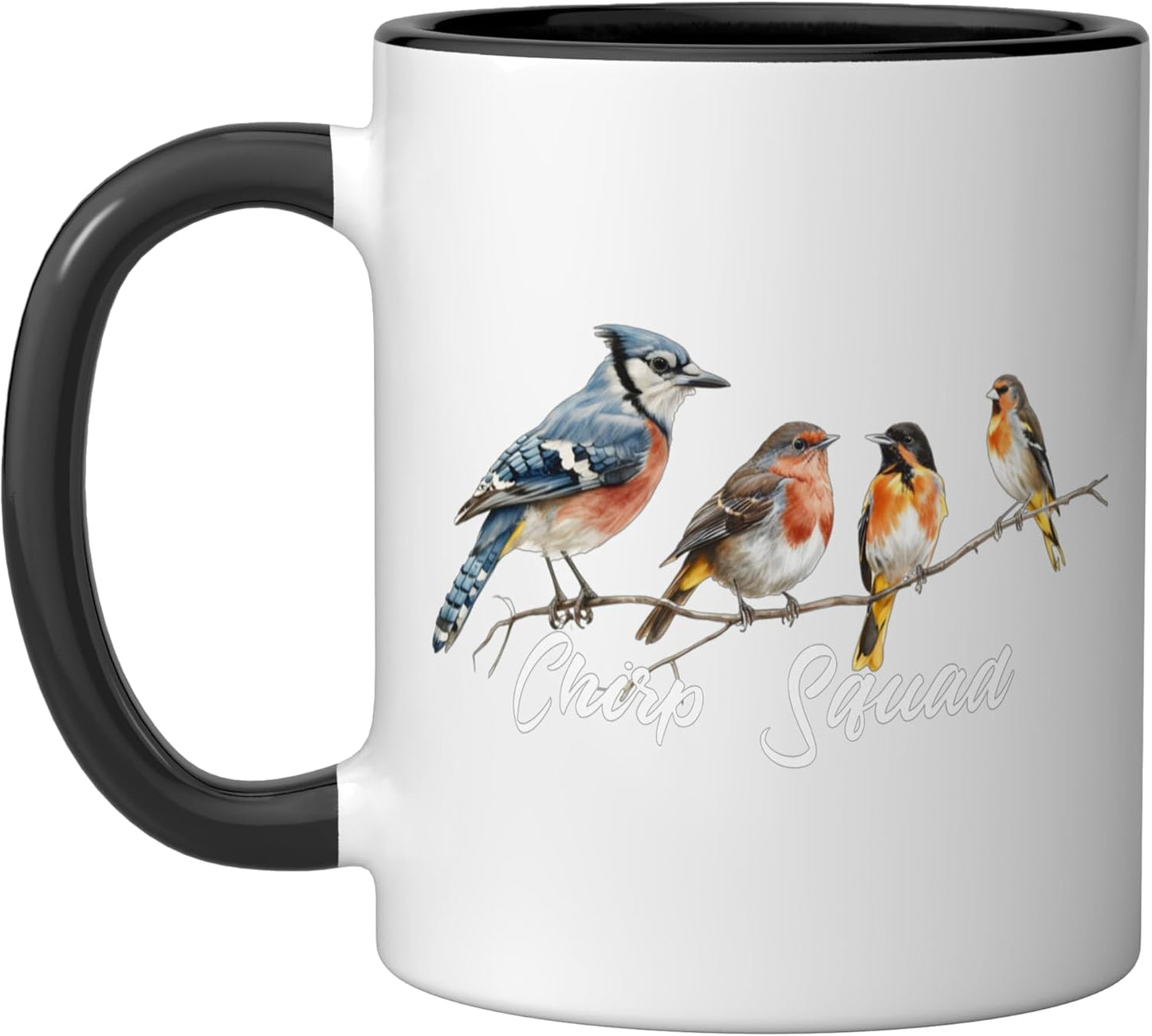 Taza cerámica Chirp Squad en negro/blanco