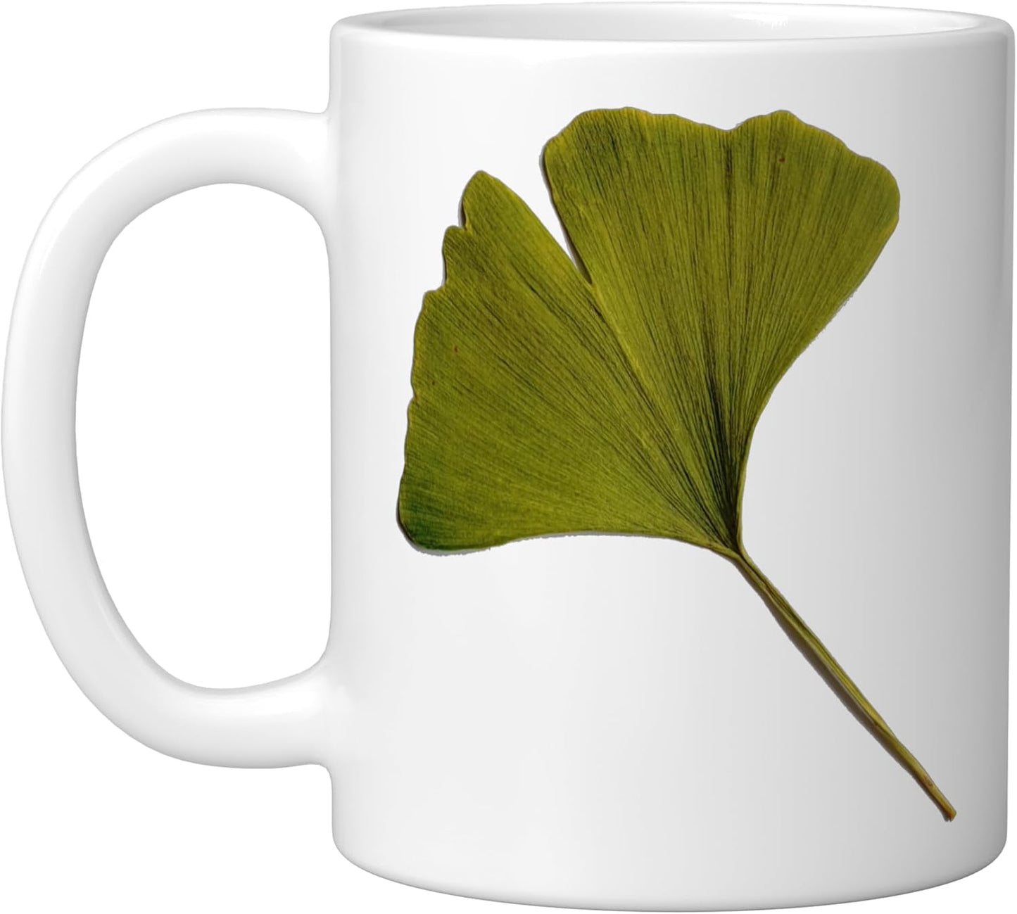 Taza Cerámica Ginkgo Leaf Blanca