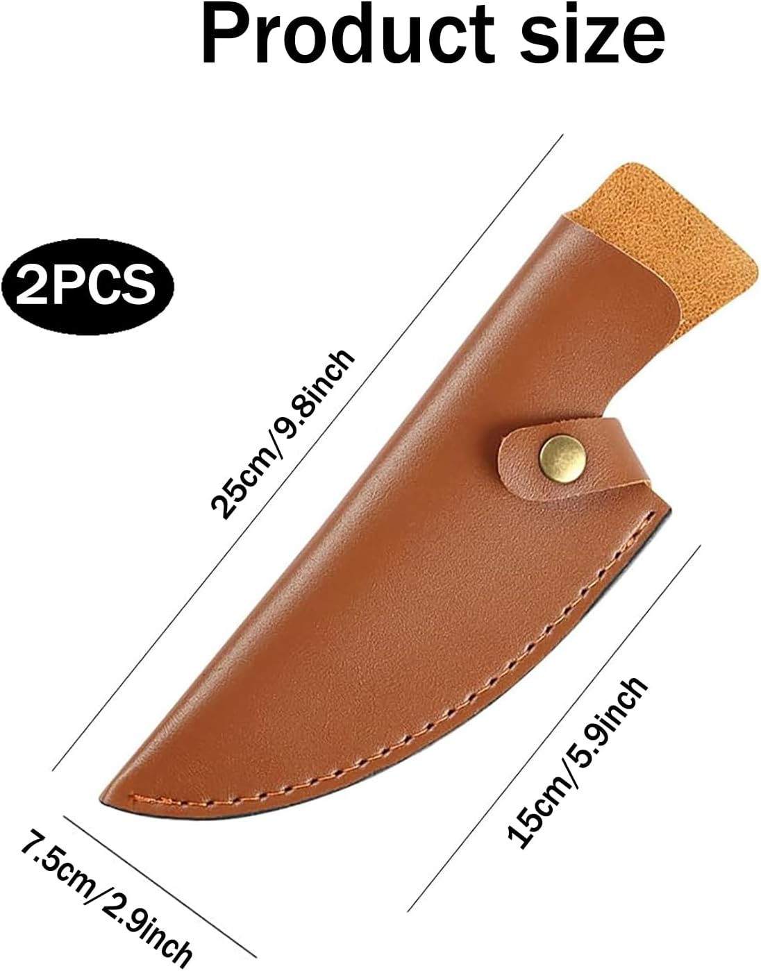2 Fundas Cuchillo Cuero Sintético 6pulg Con Trabilla