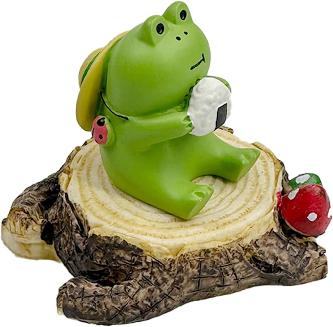 Figura rana miniatura decoración jardín hadas escritorio