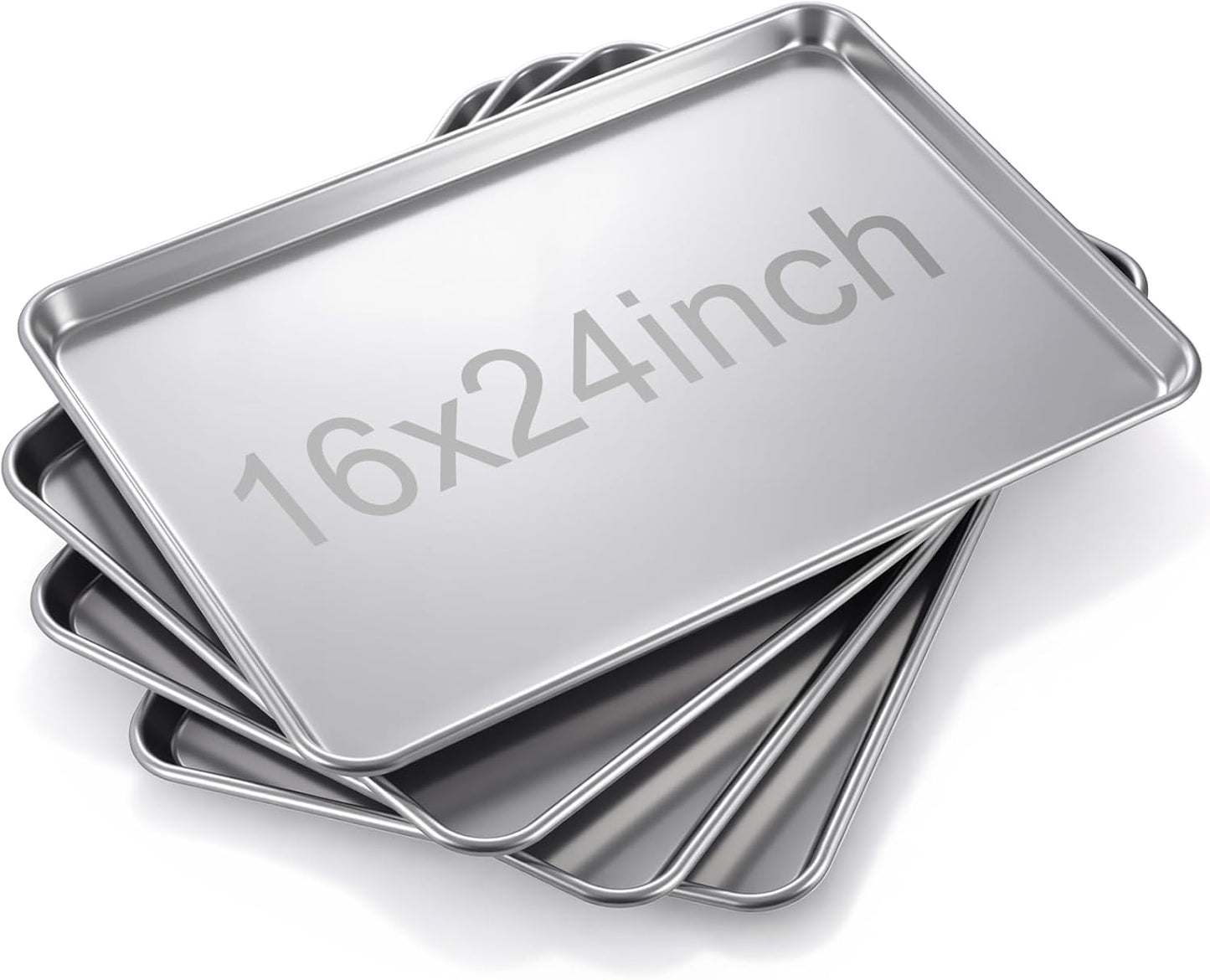 Set 4 Bandejas Aluminio Grado Completo 24x16pulg