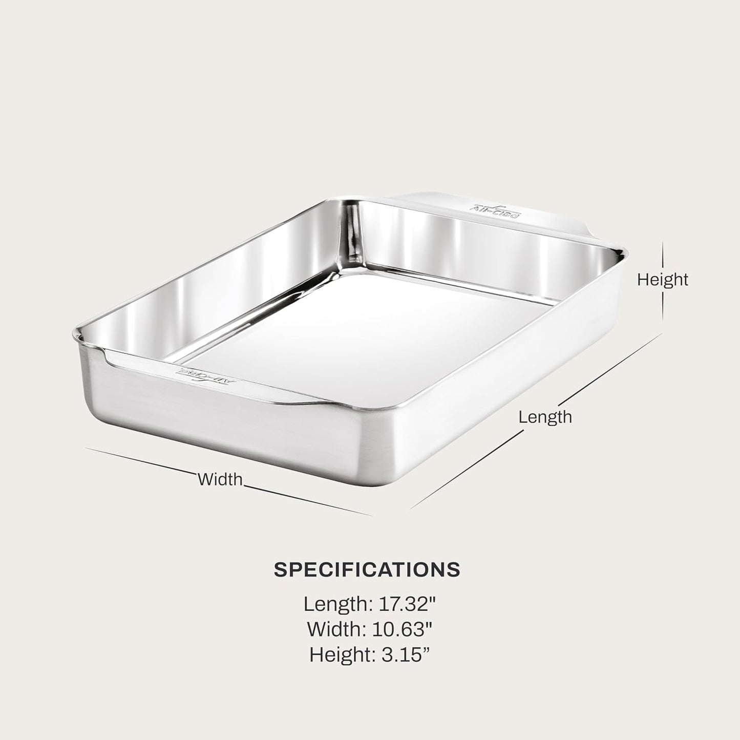 Bandeja Hornear Acero Inox 9x13pulg