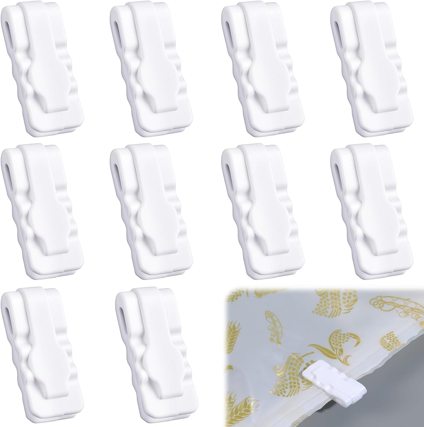 10 Clips Sellado Bolsas Al Vacío Reutilizables