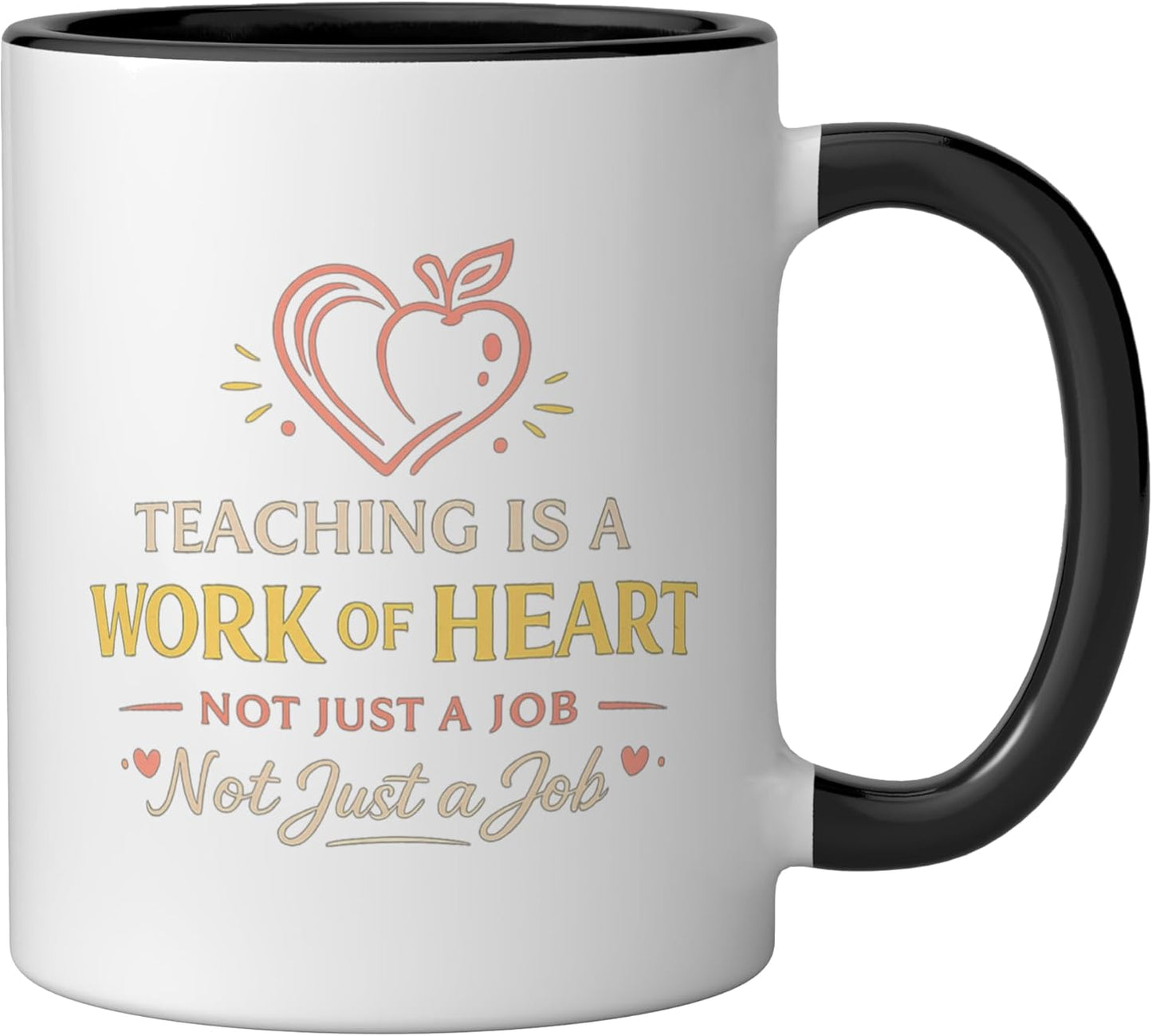 Taza Cerámica Ensayo Corazón Negro/Blanco