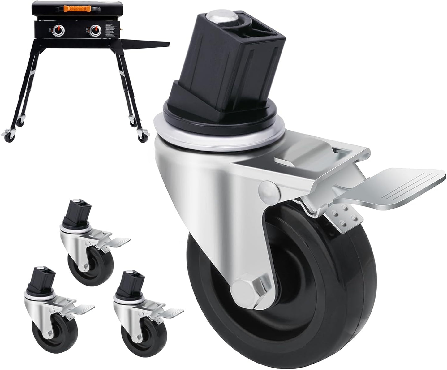 Ruedas carretilla 7.62cm para soporte parrilla Blackstone 22/17