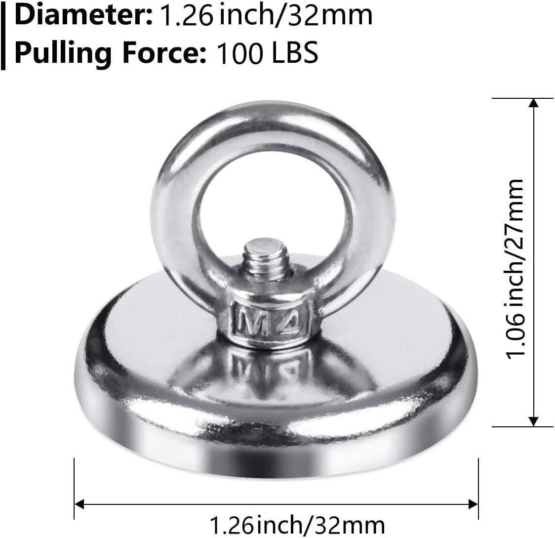 Ganchos magnéticos neodimio 100lb pack 10 imanes resistente