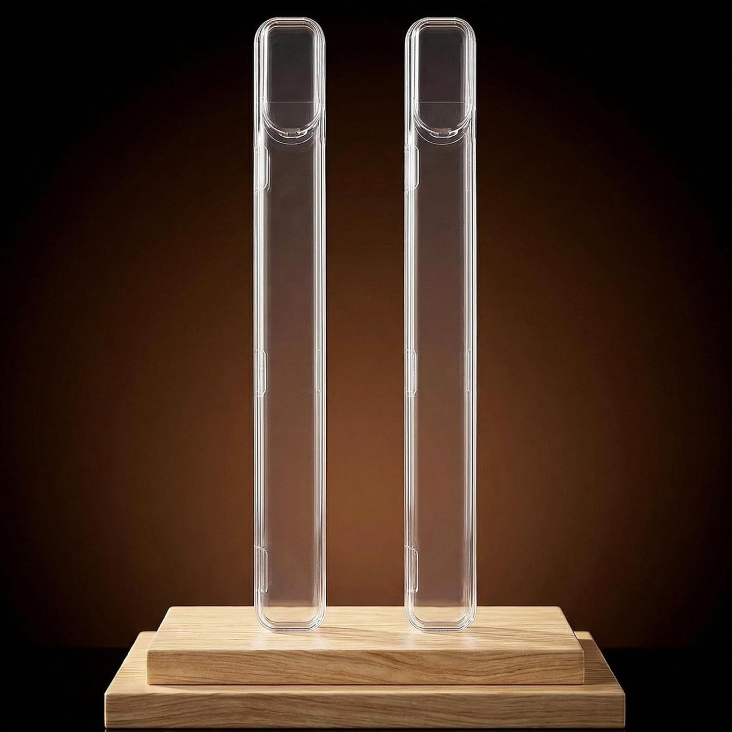 Estuche de palillos de 2 piezas con soporte plástico y apertura lateral