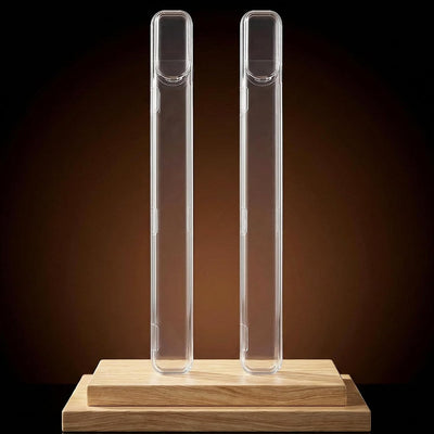 Estuche de palillos de 2 piezas con soporte plástico y apertura lateral