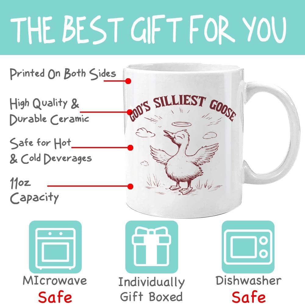 Taza cristiana para mujer amante de los gansos