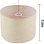 2 Pantallas Lino Tambor Beige 8.66pulg Adaptador E27-E26