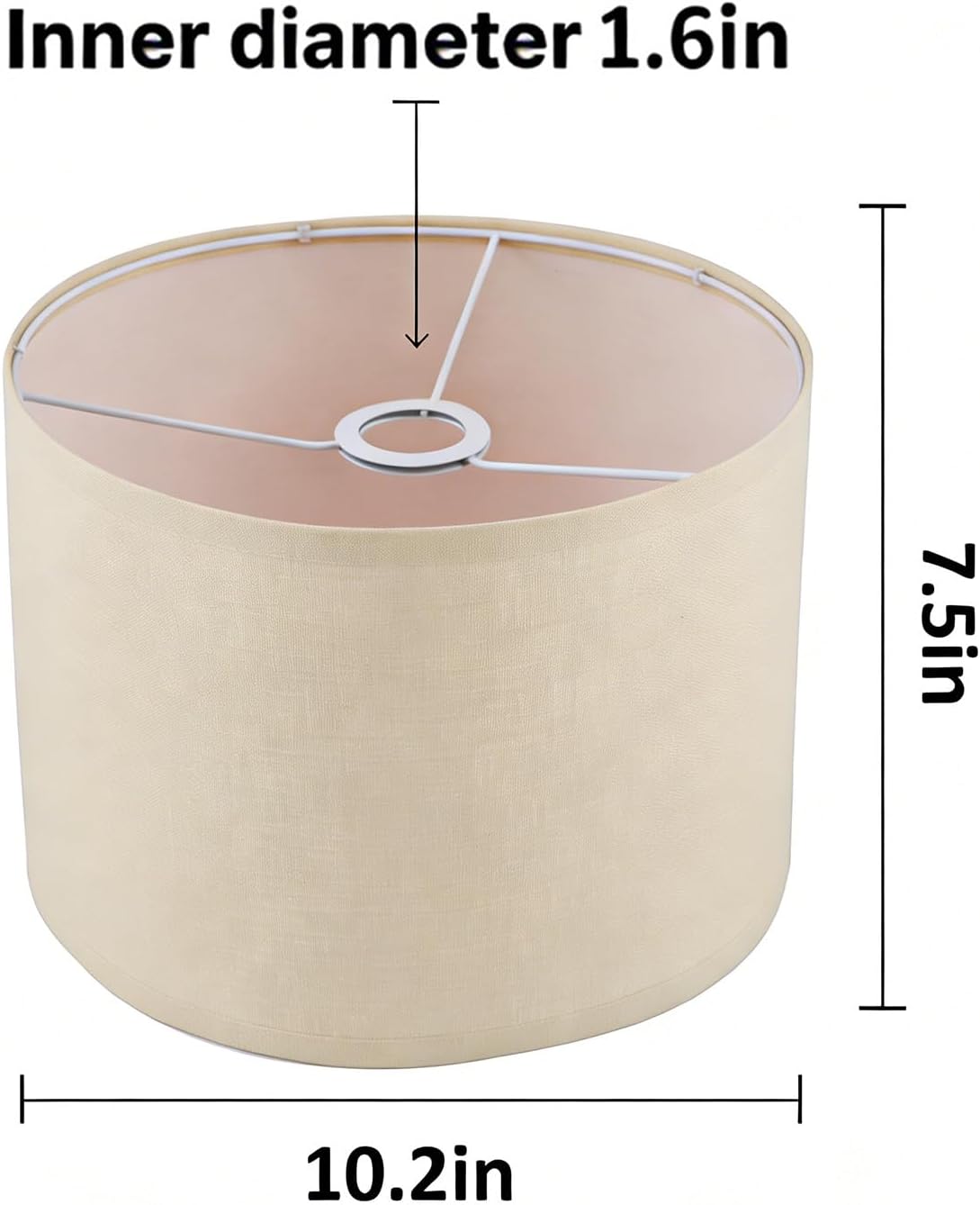 2 Pantallas Lino Tambor Beige 8.66pulg Adaptador E27-E26