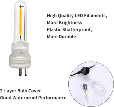 6 Bombillas S14 LED Cadena Luces Exterior 1.5W