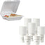 Contenedores comida 3 compartimentos 100 pzas taza papel 12oz blanca