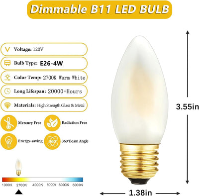 Bombilla LED E26 40W 2700K blanco cálido 400lm