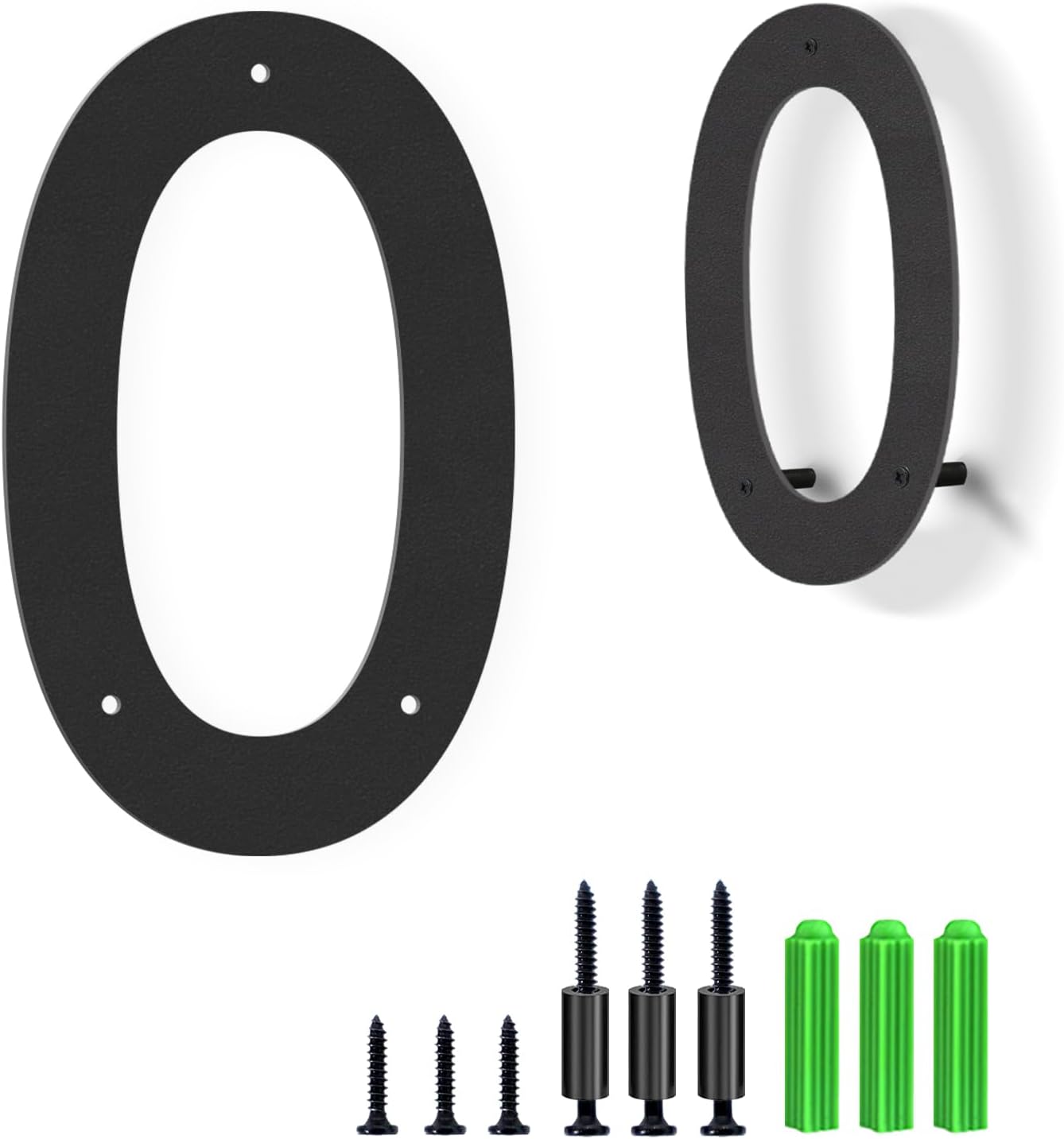 Números de casa 8pulg aluminio flotante negro