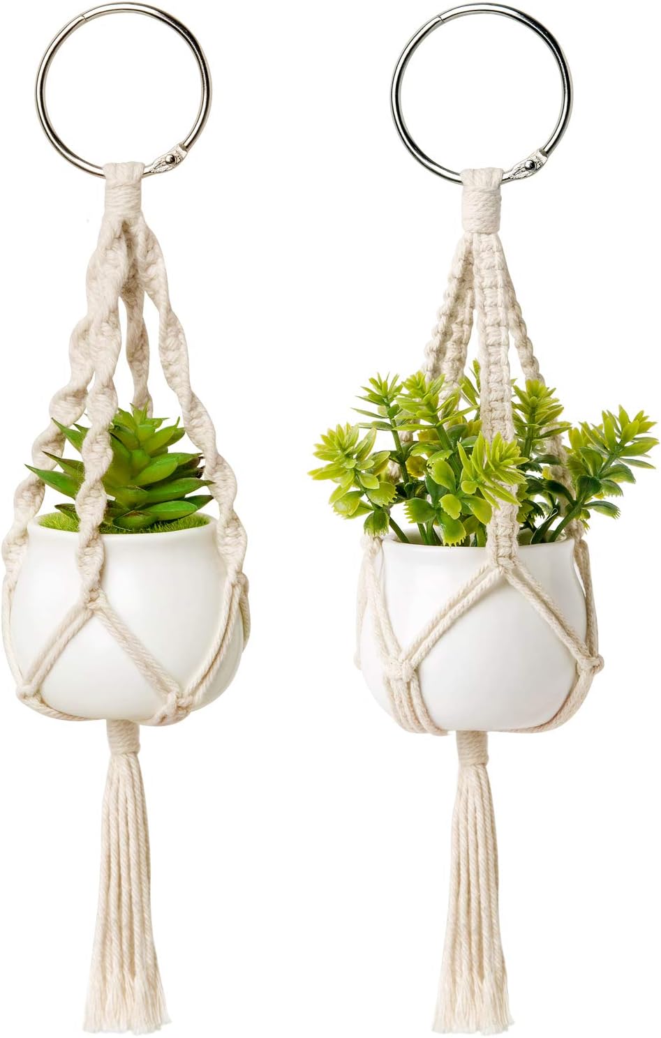 Colgante bohemio para coche con plantas artificiales