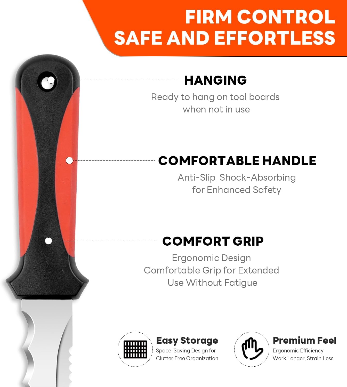 Cuchillo sierra césped acero inox 28.3cm funda nylon