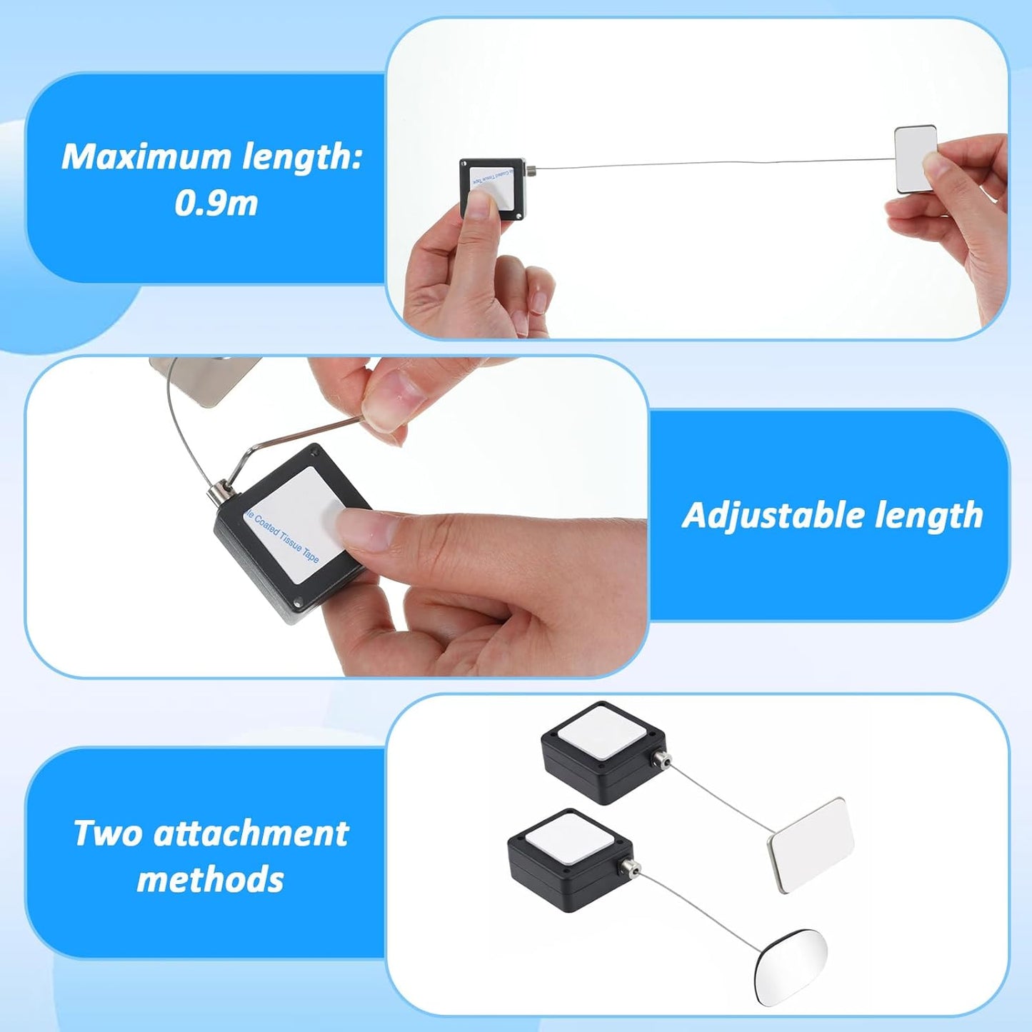 2 Correas Retráctiles Control Remoto TV Ajustables 3pies